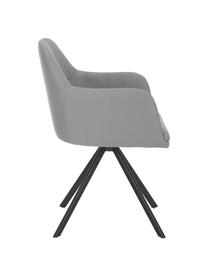 Čalúnená otočná stolička s opierkami Lola, Sivá, nohy čierna, Š 58 x H 53 cm