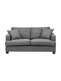 Duża sofa Warren (2-osobowa), Tapicerka: 60% bawełna, 40% len Tkan, Nogi: czarne drewno, Szary, S 178 x W 85 cm