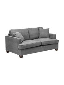 Duża sofa Warren (2-osobowa), Tapicerka: 60% bawełna, 40% len Tkan, Nogi: czarne drewno, Szary, S 178 x W 85 cm