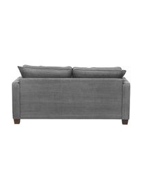 Big Sofa Warren (2-Sitzer) in Grau mit Leinenstoffgemisch, Gestell: Holz, Bezug: 60% Baumwolle, 40% Leinen, Beine: Schwarzholz, Webstoff Grau, 178 x 85 cm