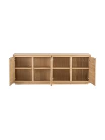 Dressoir Finn met deuren en eikenhoutfineer, Frame: MDF met eikenhoutfineer, Eikenhoutkleurig, 217 x 85 cm