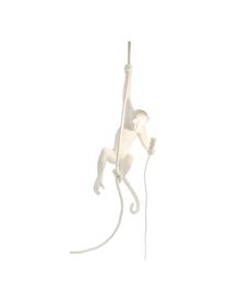 Decoratieve outdoor lamp Monkey met stekker, Kunsthars, Wit, 37 x 77 cm