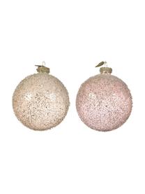 Boule de Noël Glowing, 6 élém., Rose, beige, couleur dorée, Ø 8 cm