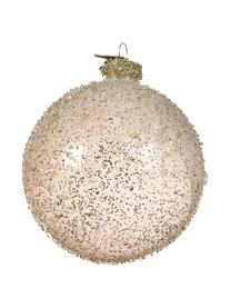 Kerstballenset Glowing, 6-delig, Roze, beige, goudkleurig, Ø 8 cm