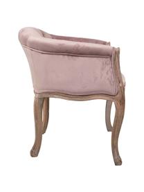 Sillón en terciopelo de madera Jona, Tapizado: terciopelo (100% poliéste, Asiento: 30 kg/m³, Patas: madera de caucho, Terciopelo rosa palo, An 61 x F 61 cm