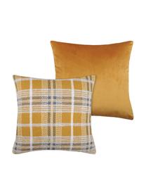 Coussin 45x45 jaune moutarde Arnold, Jaune moutarde, blanc, gris