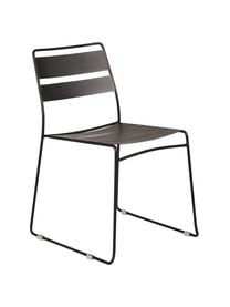 Silla apilable de metal de exterior Lina, Negro, An 47 x F 55 cm