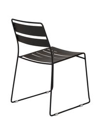 Silla apilable de metal de exterior Lina, Negro, An 47 x F 55 cm