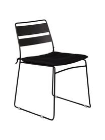 Silla apilable de metal de exterior Lina, Negro, An 47 x F 55 cm