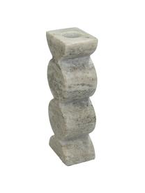 Portacandele effetto marmo Linda, Poliresina, Grigio, Larg. 8 x Alt. 16 cm