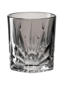 Vasos con relive Capri, 4 uds., Vidrio, Gris, Ø 9 x Al 10 cm, 330 ml