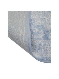 Tapis d'entrée en viscose Tortona, 70 % viscose, 30 % coton, Bleu, beige, larg. 68 x long. 220 cm