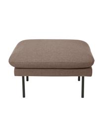 Puf z metalowymi nogami Moby, Tapicerka: poliester Dzięki tkaninie, Stelaż: lite drewno sosnowe z cer, Nogi: metal malowany proszkowo, Greige tkanina, S 78 x G 78 cm