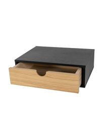 Nástěnný noční stolek se zásuvkou Farsta, Dřevovláknitá deska střední hustoty (MDF) s dubovou dýhou, Dubové dřevo, černá, Š 40 cm, V 15 cm