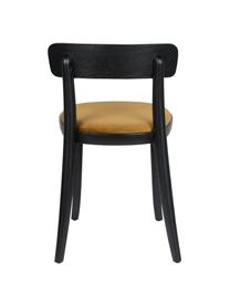 Drevená stolička s čalúnenou zamatovou sedacou plochou Brandon, Žltá, Š 46 x H 45 cm