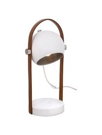 Lampa stołowa ze skórzanym dekorem Bow, Brązowy, biały, S 15 x W 38 cm