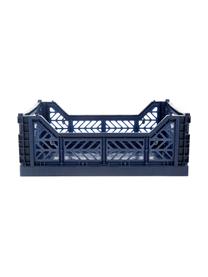 Caisse pliable de taille moyenne Navy, empilable, Bleu marine