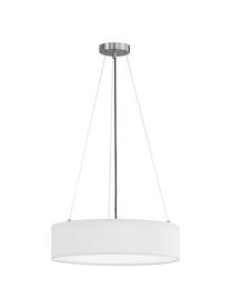 Lámpara de techo Pina, estilo clásico, Pantalla: tela, Anclaje: metal, Cable: cubierto en tela, Blanco, Ø 50 x Al 13 cm