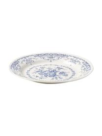 Assiette plate vintage bleu Rose, 2 pièces, Céramique, Blanc, bleu, Ø 26 x 2 cm