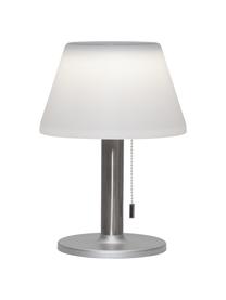 Lámpara de mesa solar para exterior Solia, Pantalla: plástico, Blanco, acero, Ø 20 x Al 28 cm