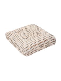 Boho-Bodenkissen Fiesta aus Baumwolle/Jute, Bezug: 55% Chindi-Baumwolle, 45%, Weiss, Beige, 60 x 13 cm