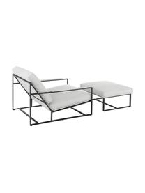 Set lounge Andy, 2 pzas., Estructura: metal con pintura en polv, Tejido gris claro, Set de diferentes tamaños