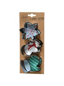 Weihnachts-Ausstechformen Gift, 9er-Set, Rostfreier Edelstahl, Silberfarben, B 9 x H 8 cm