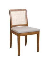 Silla con malla vienesa Emmy, Asiento: poliéster, Estructura: madera de olmo, Marrón, An 42 x F 47 cm