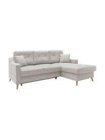 Sofa narożna z funkcją spania i miejscem do przechowywania Sweden, Tapicerka: poliester, Nogi: drewno naturalne, Odcienie kremowego, S 224 x G 149 cm