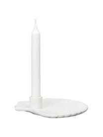 Świecznik Shell, Kamionka, Biały, S 21 x W 4 cm