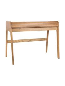 Holz-Schreibtisch Barbier mit rollbarer Abdeckung und geriffelter Front, Tischplatte: Mitteldichte Holzfaserpla, Eschenholz, B 110 x H 85 cm