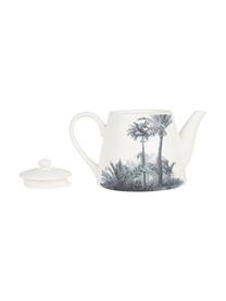 Theepot Papaye met palmmotief, Porselein, Wit, zwart, 850 ml