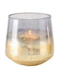 Teelichthalter Shanz, Glas, lackiert, Goldfarben, Transparent, Ø 15 cm