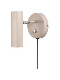 Verstelbare wandspot Hubble met stekker in beige, Lampenkap: metaal, Beige, chroomkleurig, D 17 x H 15 cm