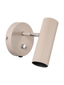 Verstelbare wandspot Hubble met stekker in beige, Lampenkap: metaal, Beige, chroomkleurig, D 17 x H 15 cm