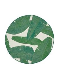Tappeto da interno-esterno con motivo foglie Jungle, 86% polipropilene, 14% poliestere, Bianco, verde, Ø 140 cm (taglia M)