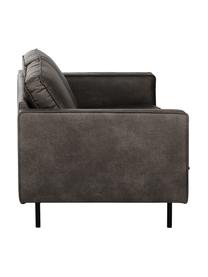 Sofá de cuero reciclado Hunter (2 plazas), Tapizado: cuero reciclado (70% cuer, Estructura: madera de pino maciza y f, Patas: metal con pintura en polv, Cuero gris pardo, An 164 x F 90 cm