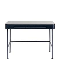 Bureau Montieri in donkergrijs, Poten: gepoedercoat staal, Handvatten: gepoedercoat staal, Houtkleurig, antraciet, B 100 x H 55 cm