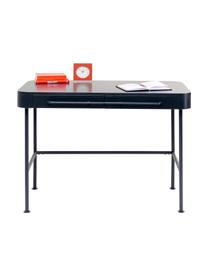 Bureau Montieri in donkergrijs, Poten: gepoedercoat staal, Handvatten: gepoedercoat staal, Houtkleurig, antraciet, B 100 x H 55 cm