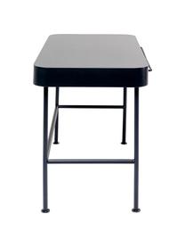 Bureau Montieri in donkergrijs, Poten: gepoedercoat staal, Handvatten: gepoedercoat staal, Houtkleurig, antraciet, B 100 x H 55 cm