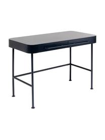 Bureau Montieri in donkergrijs, Poten: gepoedercoat staal, Handvatten: gepoedercoat staal, Houtkleurig, antraciet, B 100 x H 55 cm