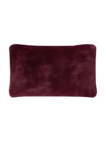 Housse de coussin en fourrure synthétique très moelleuse lisse Mette, Pourpre