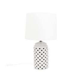 Grande lampe à poser céramique Naomi, Blanc, taupe