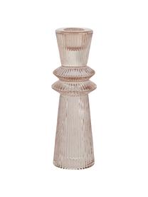 Candelabro de vidrio Sivia, Vidrio, Rosa transparente, Ø 5 x Al 16 cm