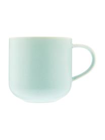 Tazas artesanales Coppa, 2 uds., Porcelana, Tonos verde menta, 400 ml