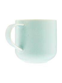 Tazas artesanales Coppa, 2 uds., Porcelana, Tonos verde menta, 400 ml