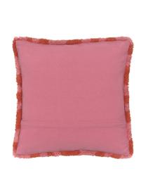 Flauschige Kissenhülle Gaja in Rot/Rosa, Vorderseite: 100% Polyester, Rückseite: 100% Baumwolle, Rot, Rosa, B 45 x L 45 cm