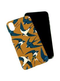 Cover  per iPhone X  Swallow, Silicone, Arancione, blu, beige, Larg. 7 x Alt. 15 cm