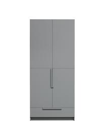 Armoire grise 2 portes Pure, Bois de pin, enduit, Gris, larg. 95 x haut. 215 cm