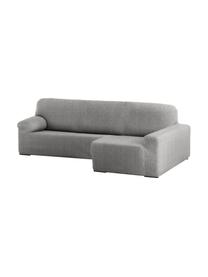 Copertura divano angolare Roc, 55% poliestere, 35% cotone, 10% elastomero, Grigio, Larg. 360 x Alt. 180 cm, chaise-longue a destra
